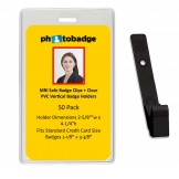 MRI Safe Clips and Vertical PVC Badge Holder- 50 pack